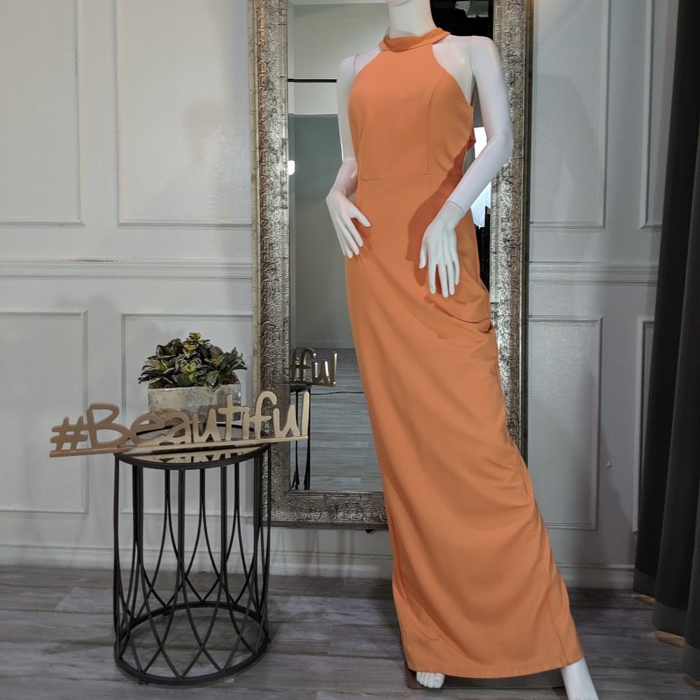 Light Orange Formal Evening Prom Dress Gown